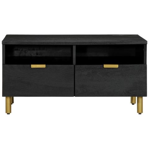 Tavolino Da Salotto Nero 80x54x40 Cm In Legno Multistrato - Foto 3