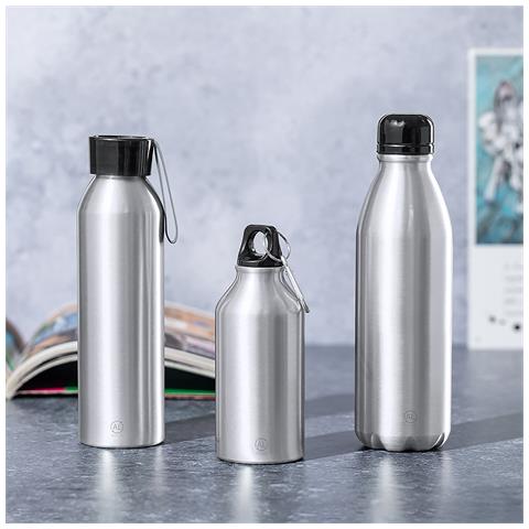 Bottiglia In Alluminio 750 Ml 7,2x7,2x25,3 Cm. Color Argento - Foto 2