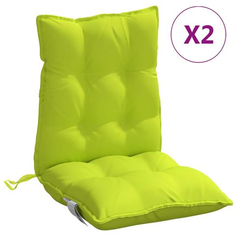 Cuscini Sedia Schienale Basso 2 Pz Verde Chiaro Tessuto Oxford - Foto 2