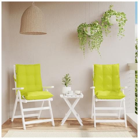 Cuscini Sedia Schienale Basso 2 Pz Verde Chiaro Tessuto Oxford - Foto 1