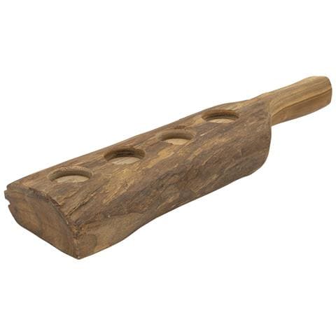 Portacandela Natura 5 - Marrone - Legno - 51x14x6 Cm - Foto 1