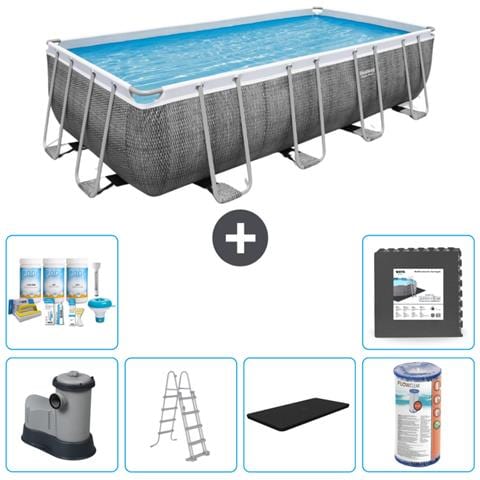 Piscina Fuori Terra - Rettangolo - 549x274x122 Cm - Grigio - Include Accessori Coordinati Cb31 - Foto 1