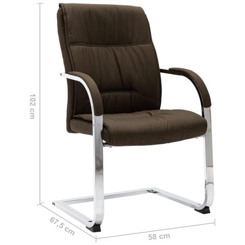 Sedia Da Ufficio A Sbalzo Marrone In Tessuto - Foto 6