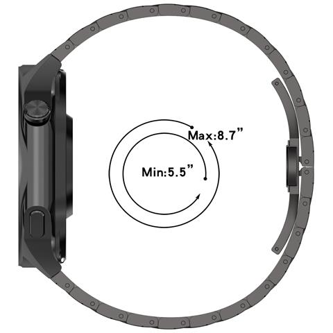 Cinturino Per Orologio In Acciaio Inossidabile Testurizzato Black M - Foto 3