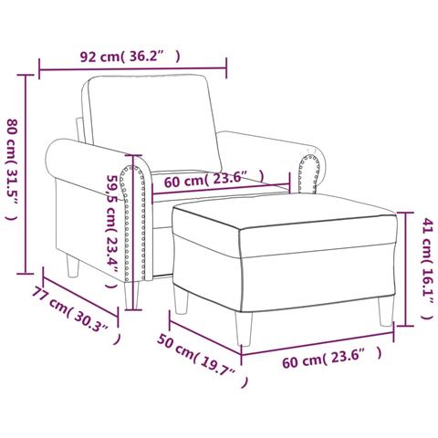 Poltrona con Poggiapiedi Rosa 60 cm Velluto - Foto 7