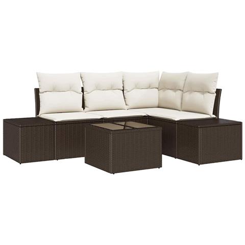 Set di Divani da Giardino 4 Pezzi con Cuscini Grigio Polyrattan - Foto 1