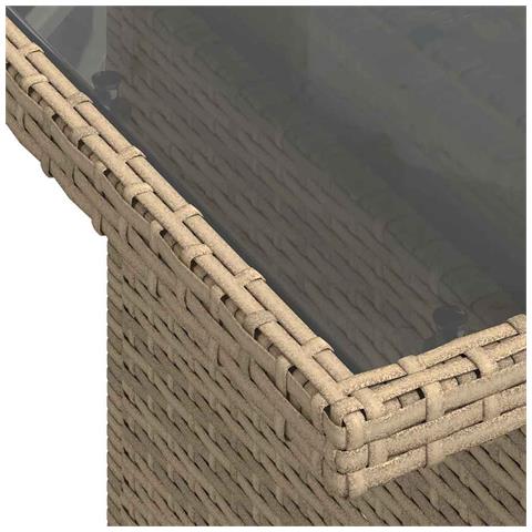 Set di Divani da Giardino composto da 7 pezzi con cuscini Beige in Rattan Poli - Foto 9