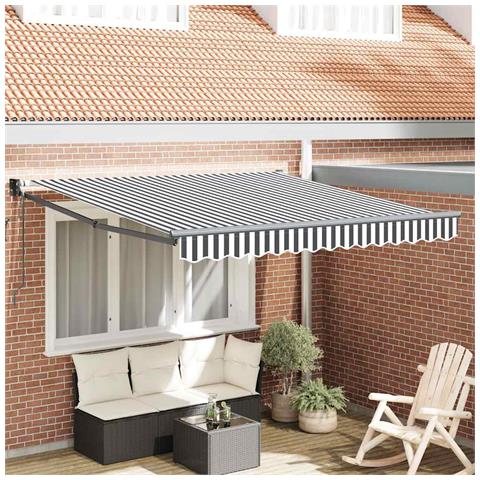 Tenda da Sole Antracite e Bianca 3x2,5 m Tessuto e Alluminio - Foto 2