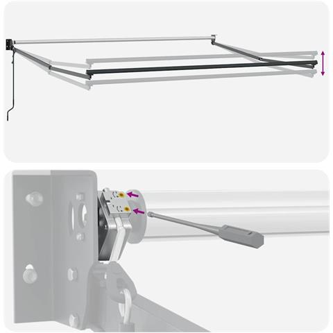 Tenda da Sole Antracite e Bianca 3x2,5 m Tessuto e Alluminio - Foto 9