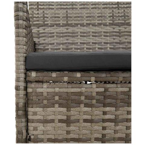 Set Divani da Giardino 4 pz con Cuscini in Polyrattan Grigio - Foto 9