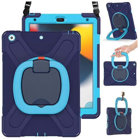 Custodia Per Samsung Galaxy Tab A7 Con Supporto E Tracolla Blu - Foto 1