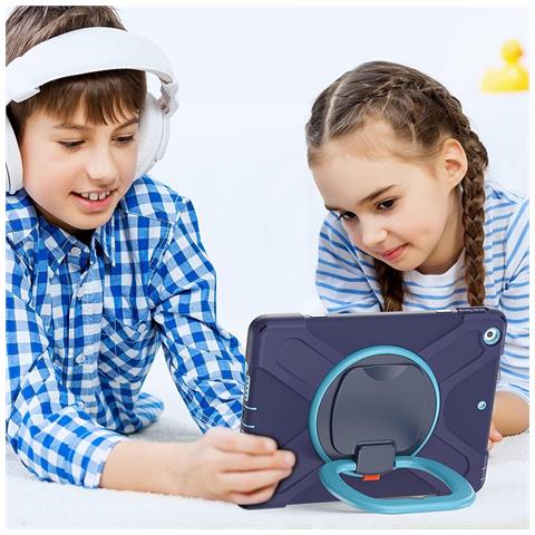 Custodia Per Samsung Galaxy Tab A7 Con Supporto E Tracolla Blu - Foto 4