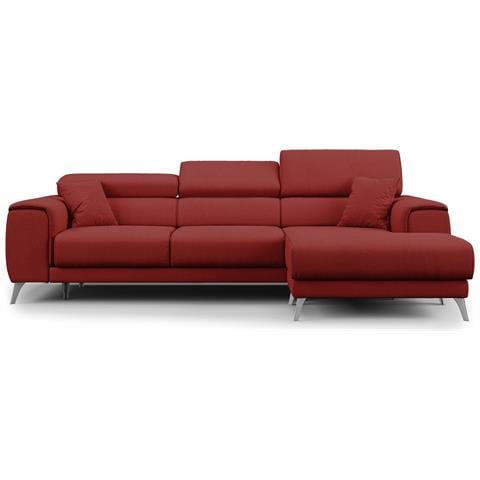 Fusion Divano Angolare In Tessuto Smacchiabile T05 Rosso - Foto 2