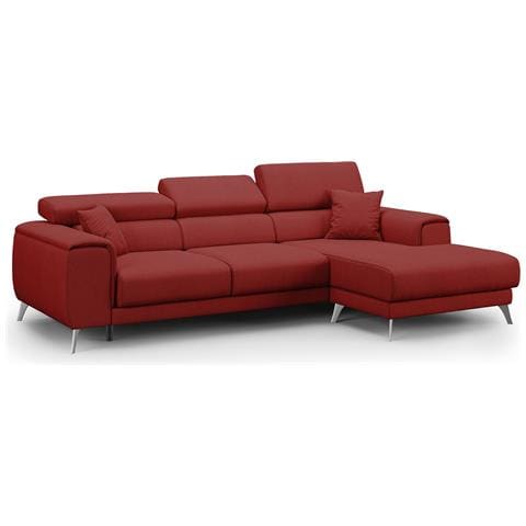 Fusion Divano Angolare In Tessuto Smacchiabile T05 Rosso - Foto 1