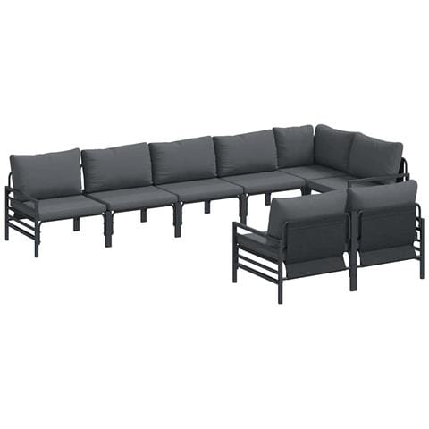 Set Divano da Giardino 8 pcs Antracite Acciaio - Foto 1