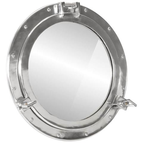 Specchio da Parete Design Oblò Ø50 cm in Alluminio e Vetro - Foto 1