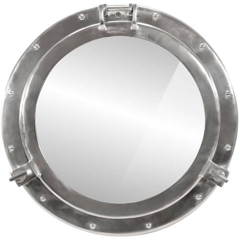 Specchio da Parete Design Oblò Ø50 cm in Alluminio e Vetro - Foto 2