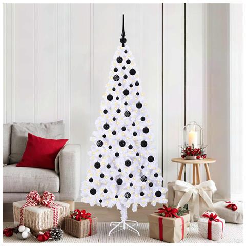 Albero di Natale artificiale Bianco 180 cm PVC e Acciaio - Foto 2