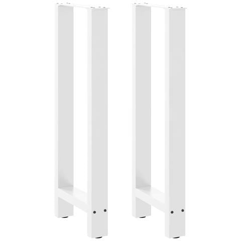 Gambe per tavolo da bar bianche 2 pz 40x(100-101) cm in acciaio - Foto 1