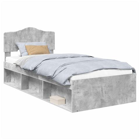 Struttura del letto Grigio Concretè 90 x 190 cm Pino massello - Foto 1