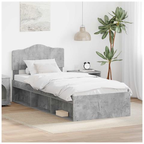 Struttura del letto Grigio Concretè 90 x 190 cm Pino massello - Foto 2