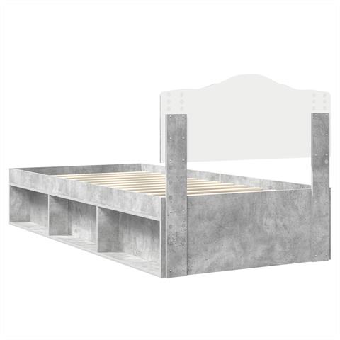Struttura del letto Grigio Concretè 90 x 190 cm Pino massello - Foto 9