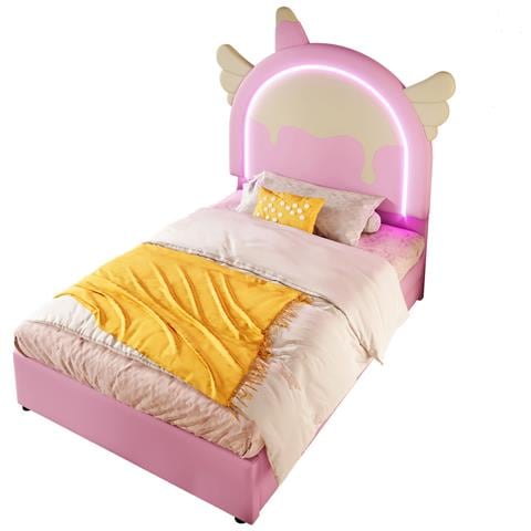 Letto Bambino A Forma Di Unicorno Con Led Multicolore E Due Cassetti - Foto 1