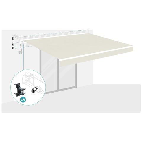 Tenda Da Sole Motorizzata Semi-cassonata Fazzio 4m X 3m Bianca Con Telo Beige - Foto 2