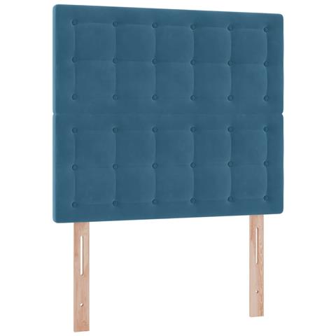 Letto con contenitore e materasso Blu Scuro 90 x 190 cm Velluto - Foto 9