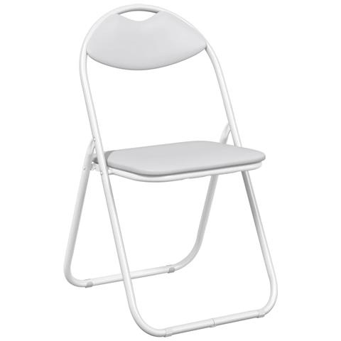 Sedia pieghevole 8 pcs Bianco 48 x 43,5 x 81 cm Pelle Sintetica - Foto 1