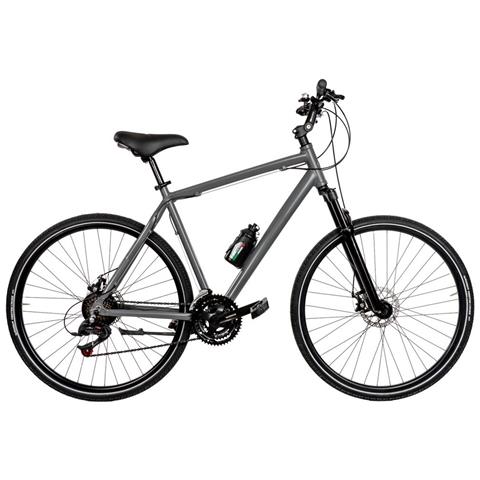 Bici Uomo Ibrido Bicicletta Misura 28 Telaio In Alluminio I-u21vsf-d Con Cambio 21v Forcella Ammortizzata Freno Disco Meccanico - 50 Titanio Opaco - Foto 1