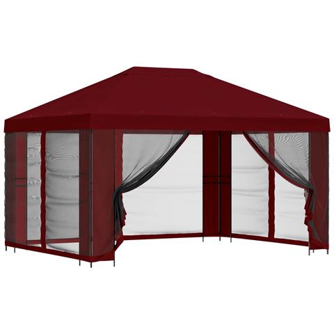 Gazebo da giardino con pareti laterali 4 × 3 m Borgogna - Foto 1
