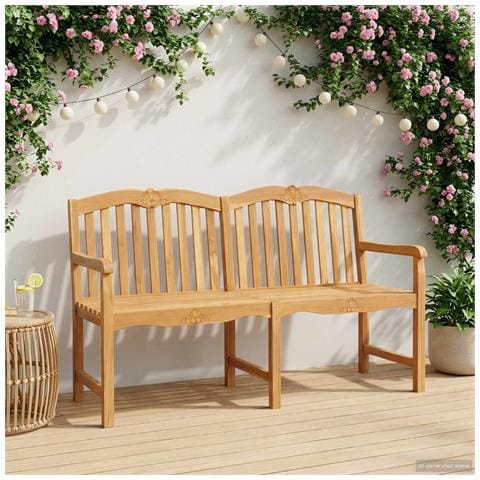 Panchina in legno intagliata a mano Naturale 150 x 60,5 x 95 cm - Foto 2