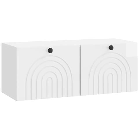 Mobile Porta TV da Muro Bianco Lucido 78,5 x 31 x 30 cm - Foto 1