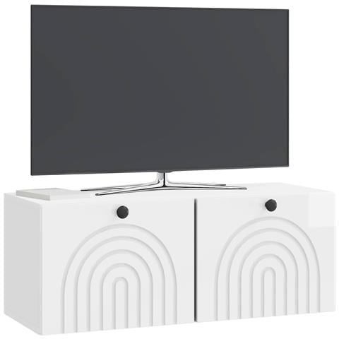 Mobile Porta TV da Muro Bianco Lucido 78,5 x 31 x 30 cm - Foto 2