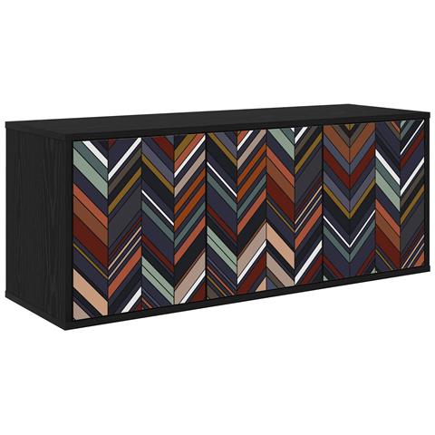 Mobile TV da Parete OMMEN 102 x 33 x 40 cm Rovere Nero - Foto 1
