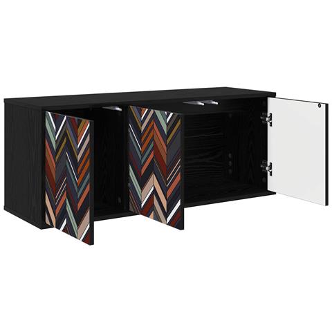Mobile TV da Parete OMMEN 102 x 33 x 40 cm Rovere Nero - Foto 2