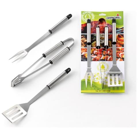 Utensili per Barbecue in Acciaio Set 3 Pezzi - Foto 2