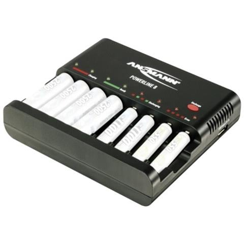 Ansmann Powerline 8, 100-240V, 50/60 Hz, 5V, 2,4h, Nero, Interno - Foto 2