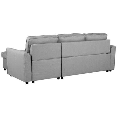 Divano Letto Angolare In Tessuto Grigio Chiaro Versione Sinistra Nesna - Foto 14
