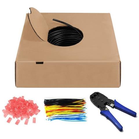 ver Kit Matassa U / utp Cavo Cat. 6 Rame 100m Rigido Completo Di Accessori Nero 100 Metri - Foto 1
