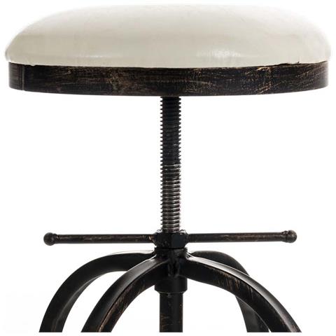 Sgabello Bar Radong Design Industriale In Metallo E Similpelle I Sedia Cucina Imbottita Regolabile 70-90 CM I Sgabello Bancone Rotondo Bronzo - Foto 5