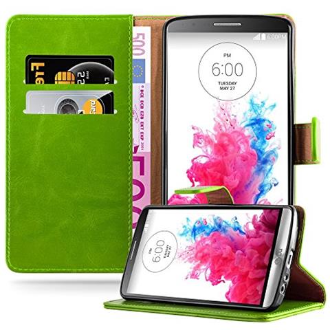 Custodia Compatibile Con Lg G3 In Verde Erbe - Coperchio Protettiva Con Chiusura Magnetica, Funzione Stand E Tasca Per Le Carte - Foto 1