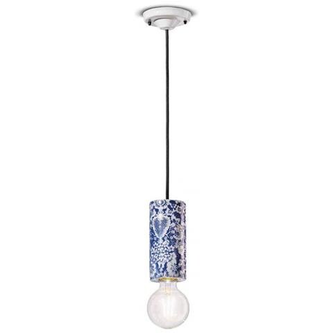 Lampada A Sospensione Decò C2501-mib Colore Blu Ming - Foto 1