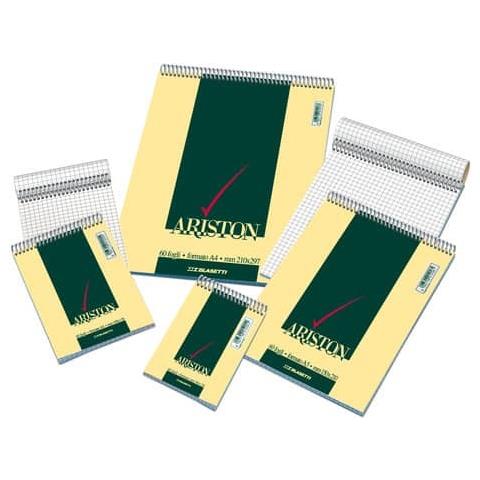 Blocco Spiralato Ariston Con Copertina Goffrata 3 Colori 60 G / m² R A4 21x29,7cm Conf. 10/60 - 1090 (conf. 10)  - Foto 1