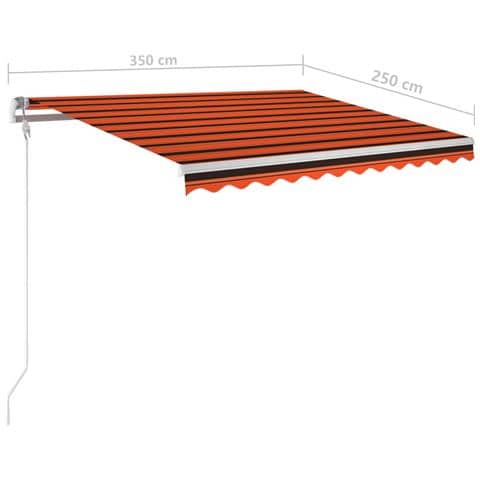 Tenda Automatica Sensore Vento e LED 350x250 cm Arancio Marrone - Foto 2