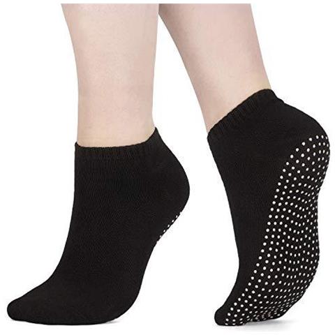 3 X Paia Di Slittamento Non Yoga Pilates Socks Di Arti Marziali Fitness Danza Barre Antiscivolo Antiscivolo Le Dita Dei Piedi Completa Della Caviglia Caduta Prevenzione Grip Calzini Sox Uk 4-9 Eu 37-42 (nero) - Foto 1