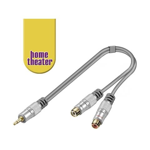 HT 021 3.5 mm jack 2 x RCA Grigio cavo di interfaccia e adattatore - Foto 1