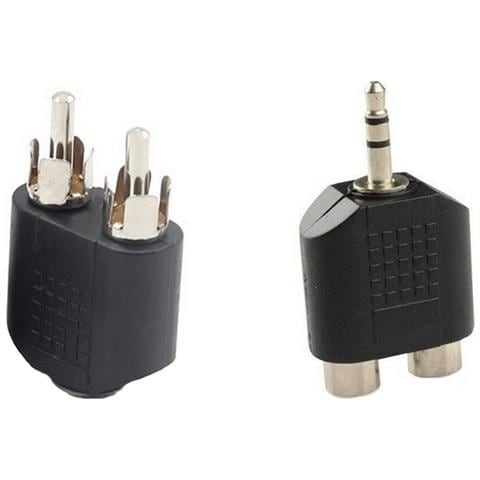 To-ad-101 + Ad-104 2x Adattatori Audio Jack 3,5mm To 2x Rca Black - Foto 2