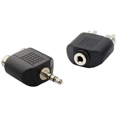 To-ad-101 + Ad-104 2x Adattatori Audio Jack 3,5mm To 2x Rca Black - Foto 1